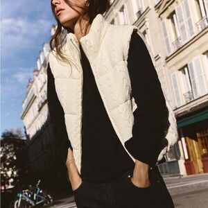NWT Zara Cable Knit Puffer Vest